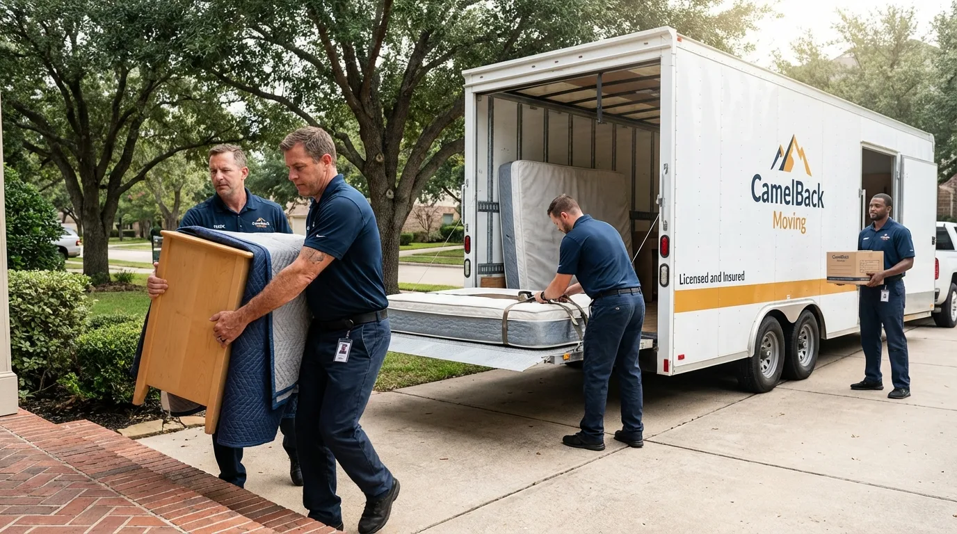 Crew loading residential truck for cross-state move from Snellville, GA
